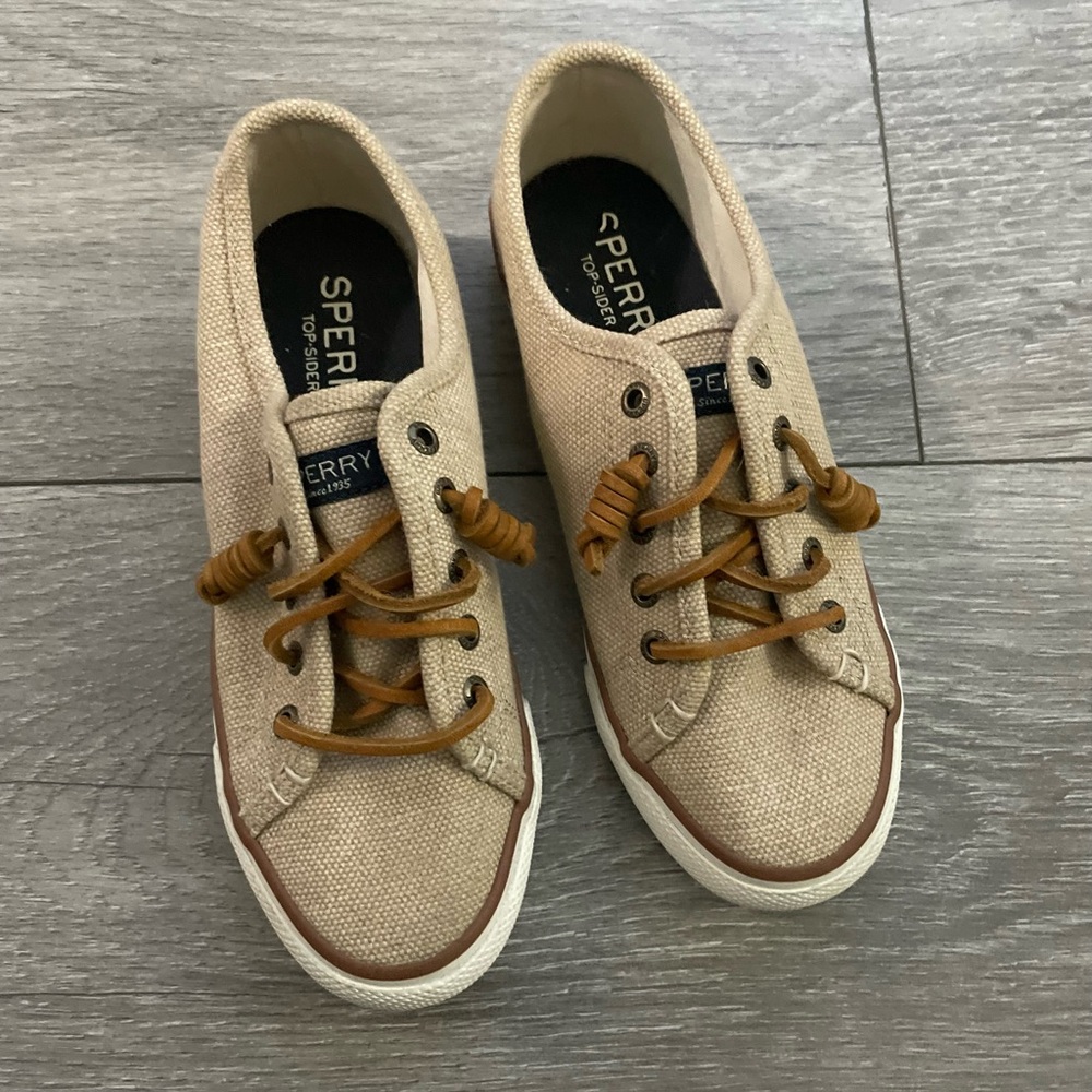 Tan Sperry shoes